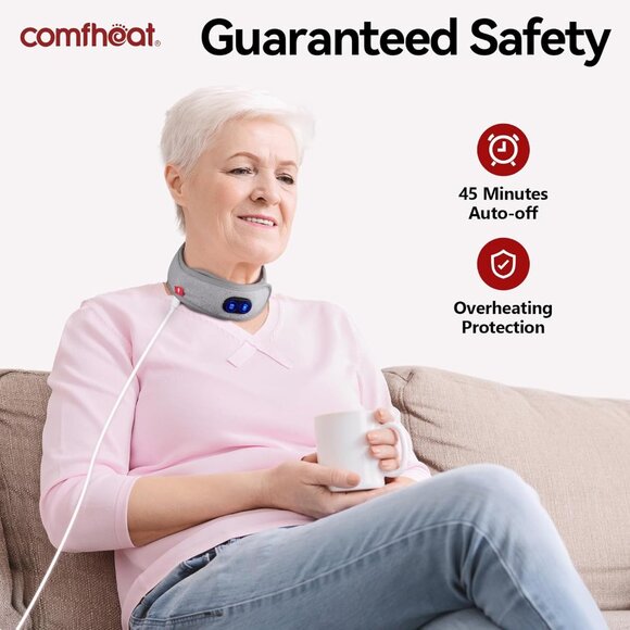 Neck Heating Pad with Vibration Massage USB Heated Wrap Soft Warmer Auto Off - Picture 6 of 6